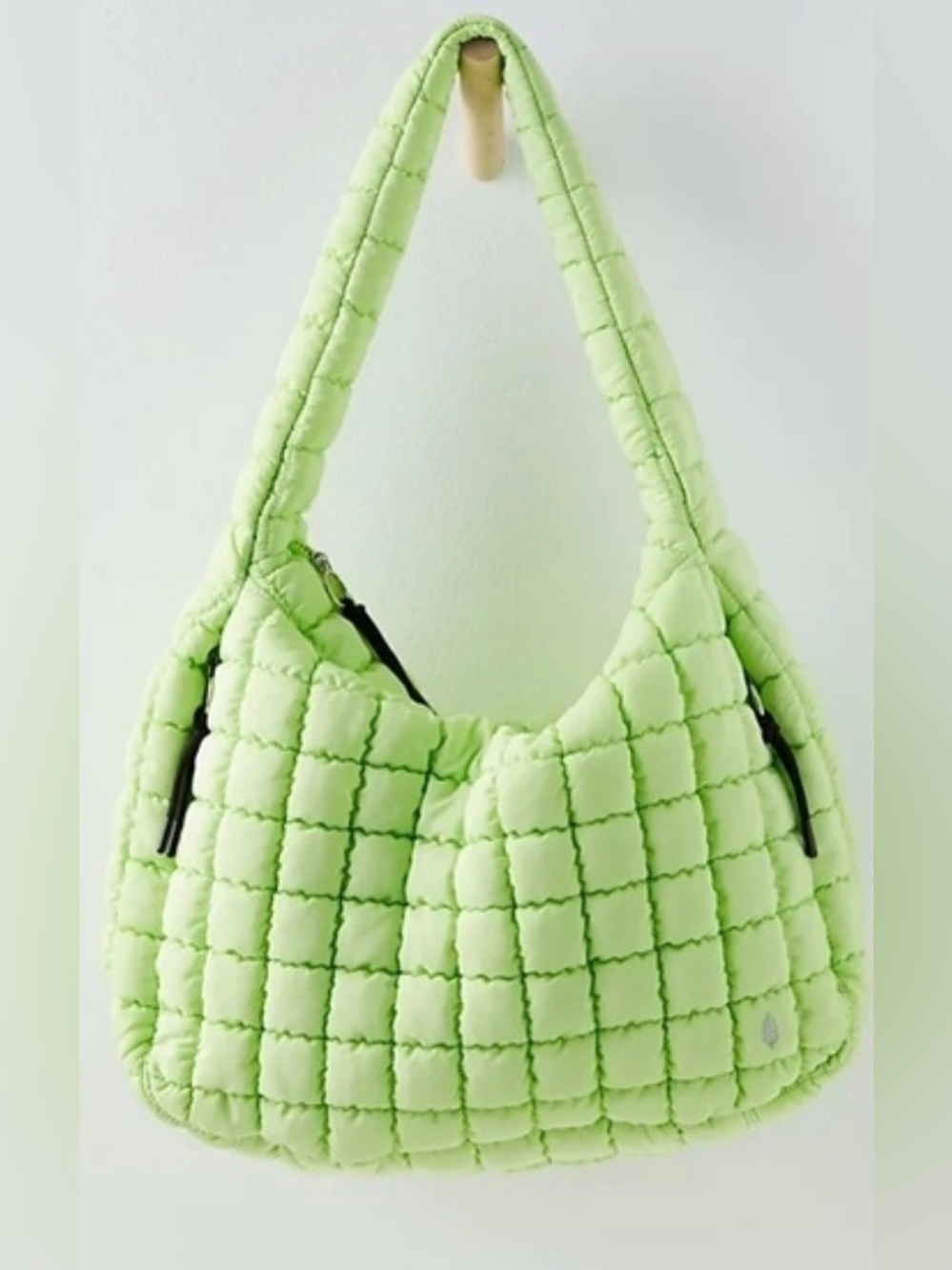 Free People Quilted Carryall Pale Neon - Lime Green - Limited Edition